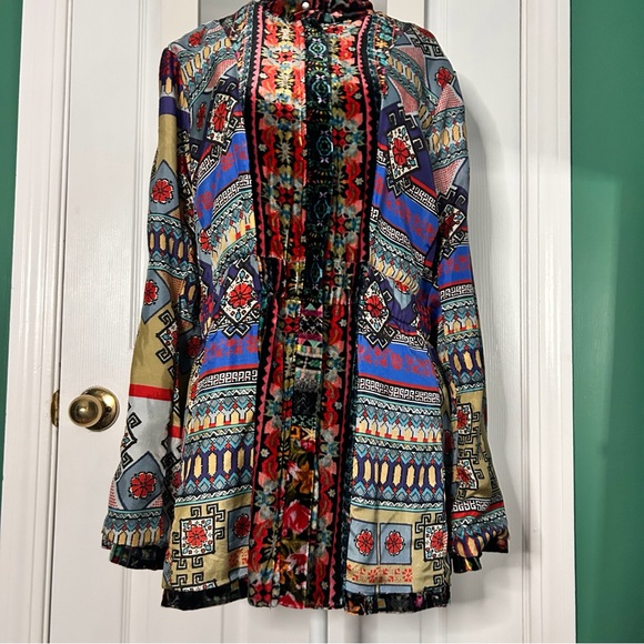 Johnny Was Black Velvet Floral Anorak Jacket Small - Picture 13 of 16